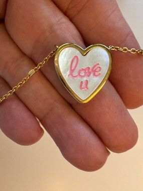 Kendra Scott Heart Love U in gold tone necklace